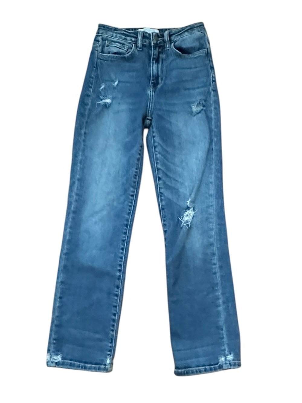 Vervet by Flying Monkey Women’s Distressed Straight Leg Jeans Medium Wash Sz 25